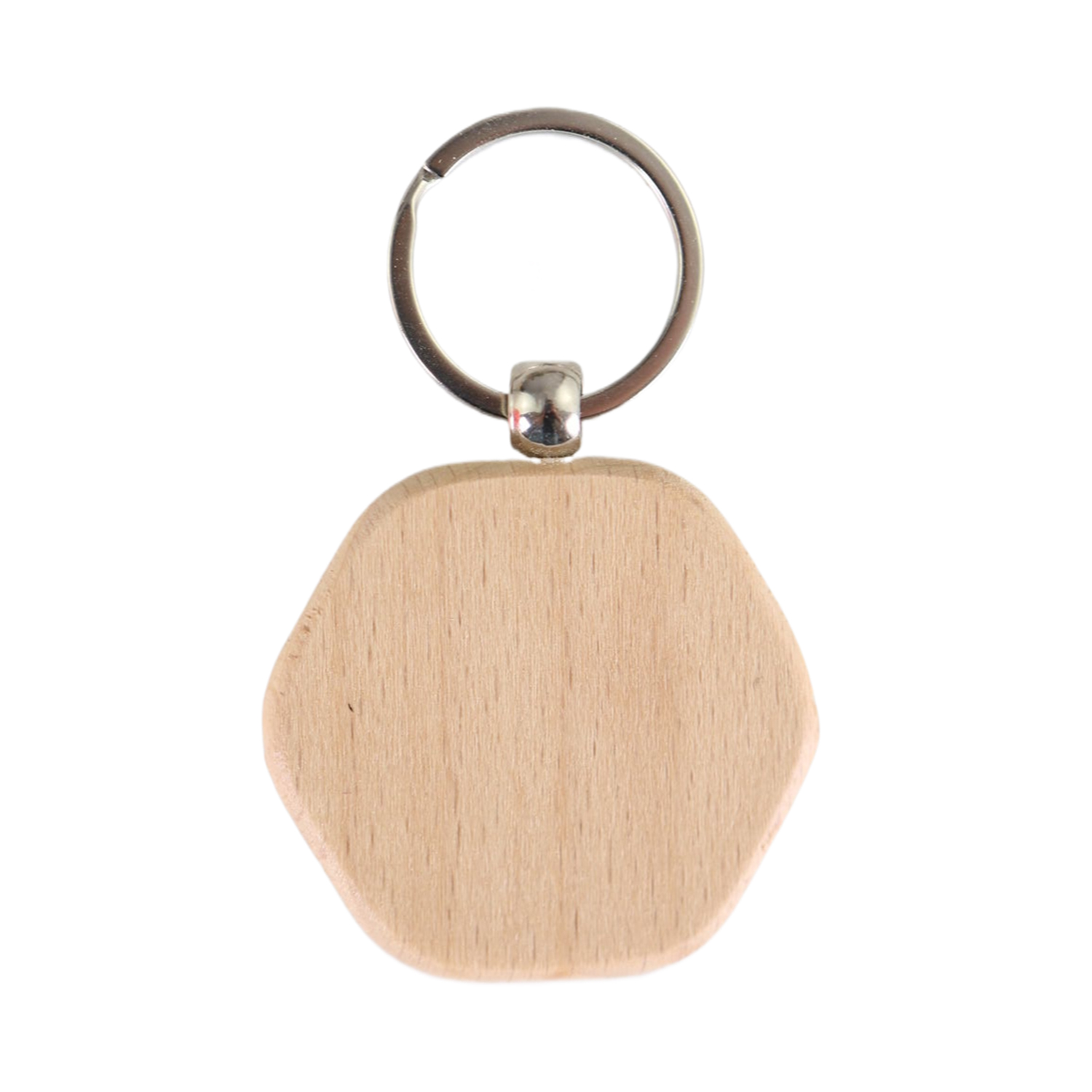 Hexagon Shaped Wooden Keychain 2