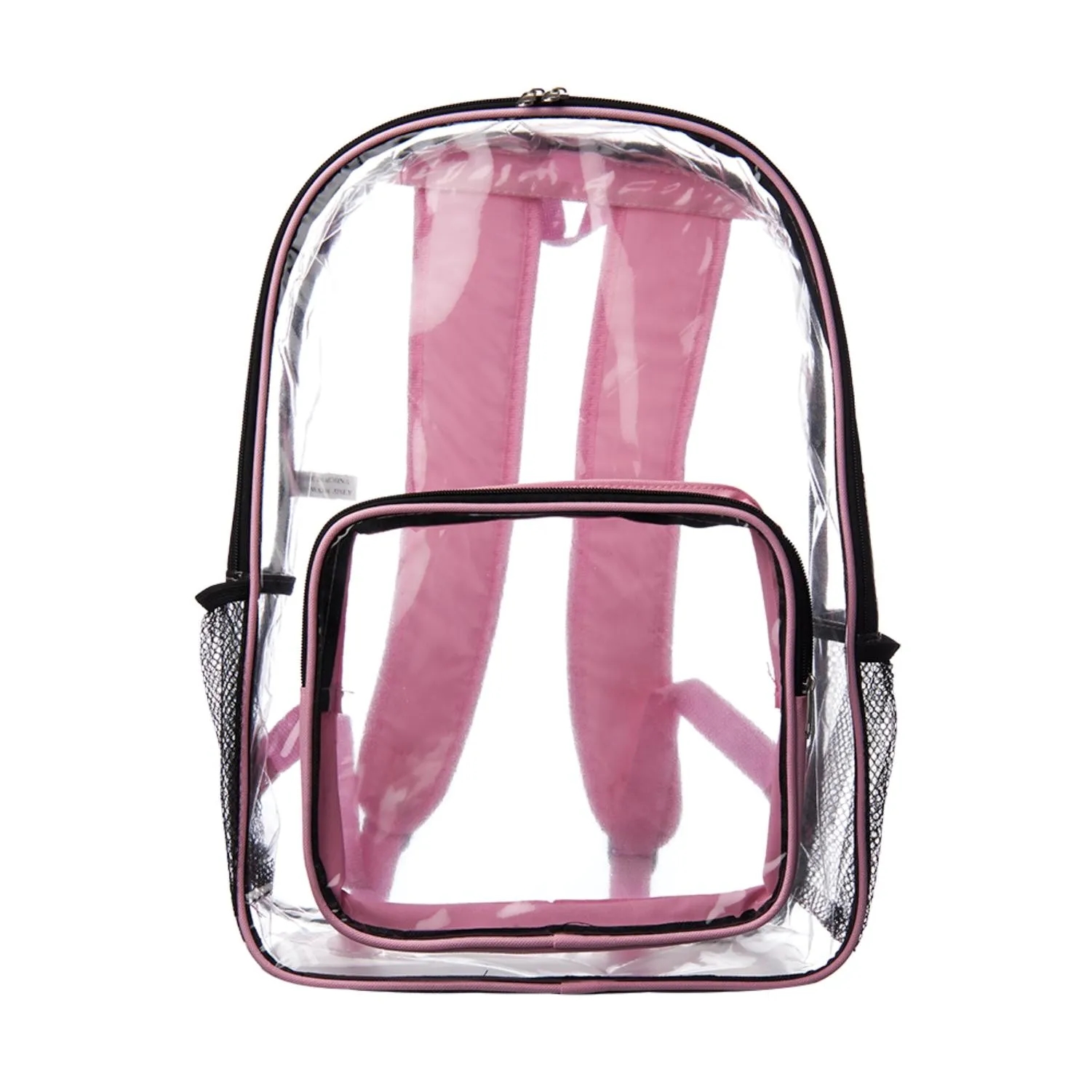 Economy Clear Plastic Backpack with Mesh Pocket 2