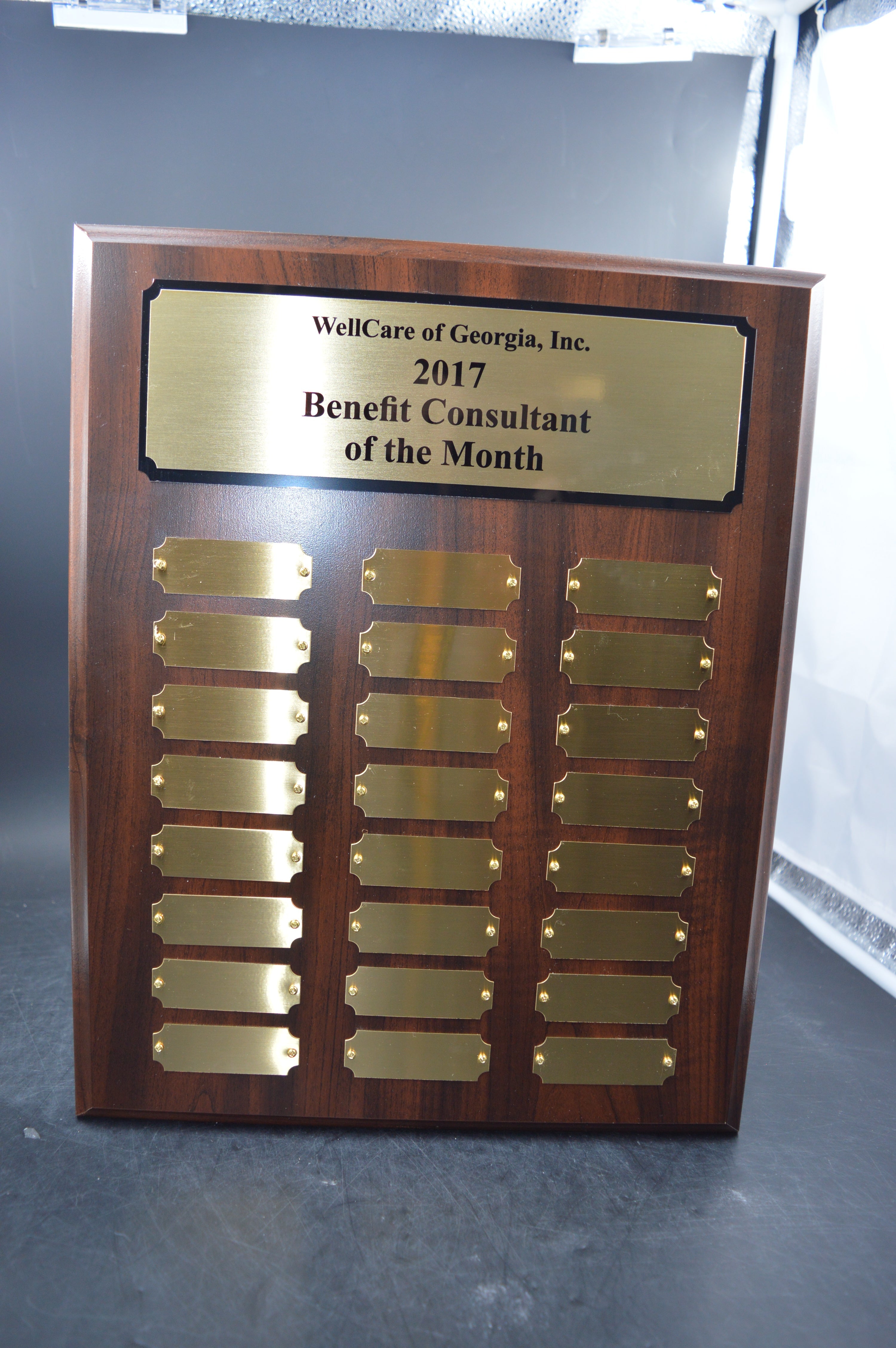 Simulated Walnut Perpetual Plaque 2