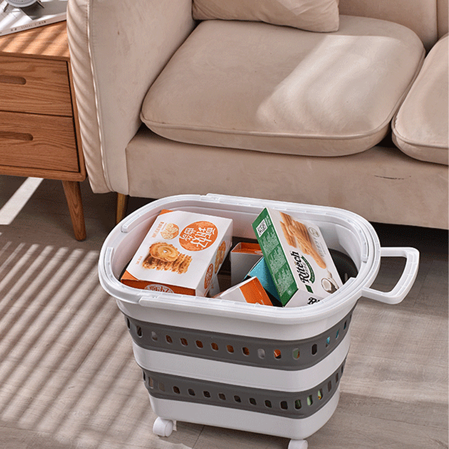 Foldable Wheeled Shopping Cart - Lightweight & Portable 3