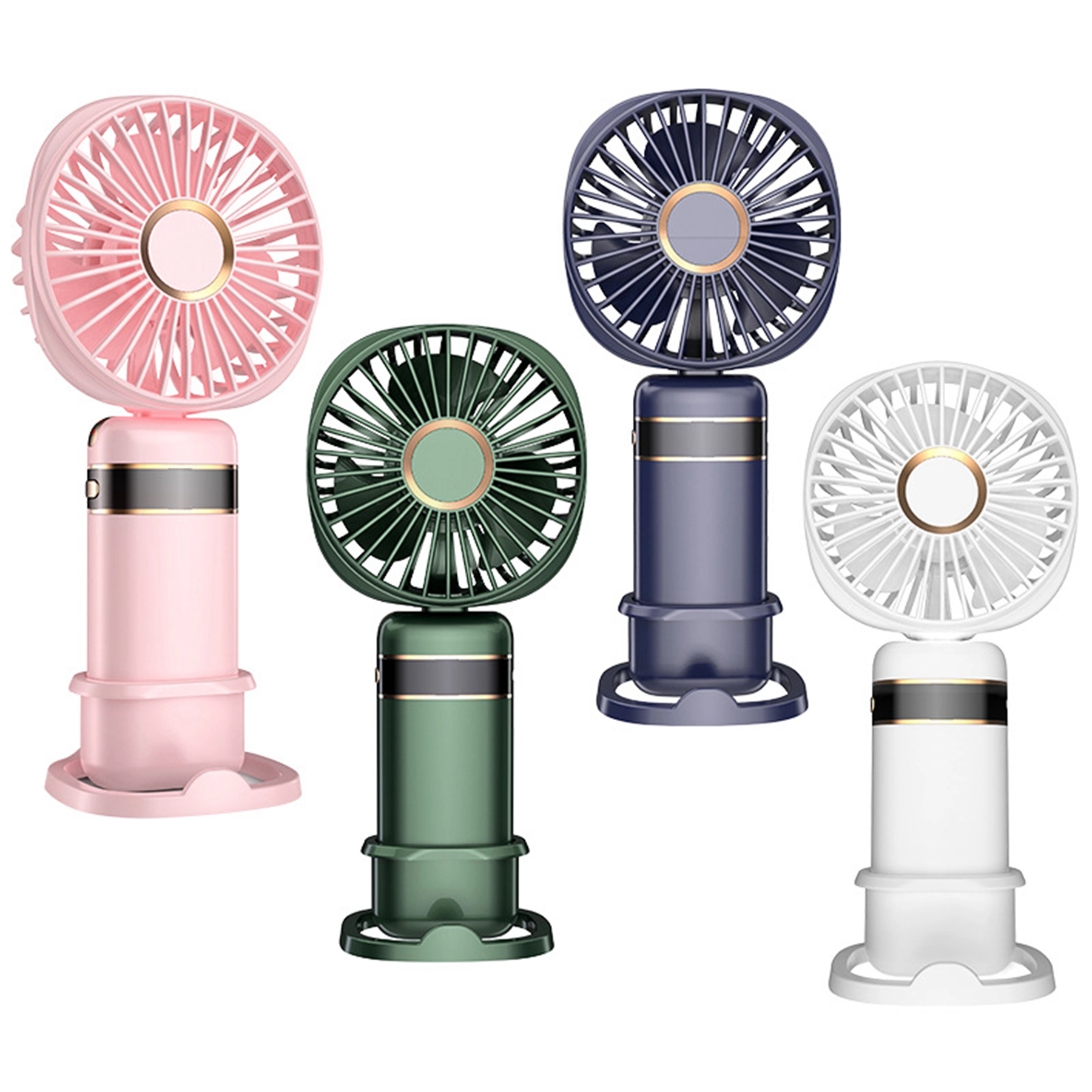 3000 mAh Digital Display Folding Fan with Phone Stand 2