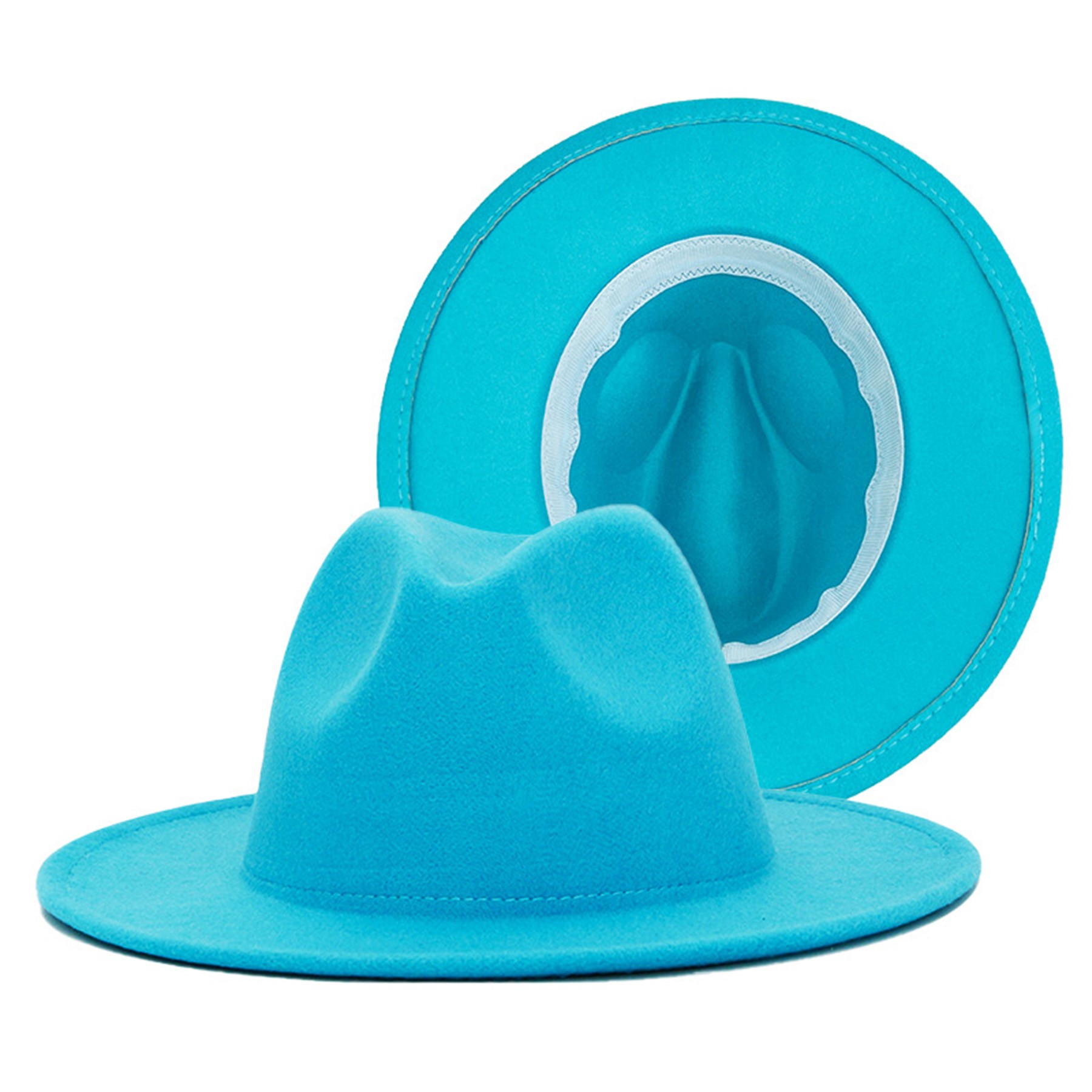 Classic Wide Brim Fedora Hat 7
