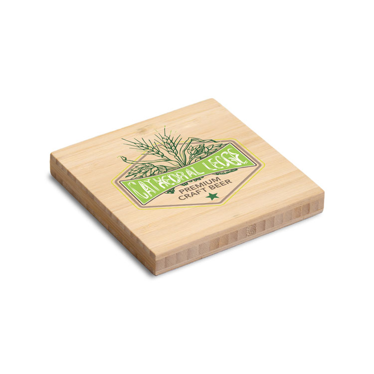 Square Bamboo Coaster 4"x 4"x 5"