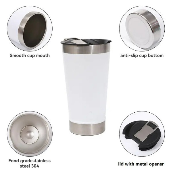 16oz Stainless Steel Insulated Tumbler with Bottle Opener 5