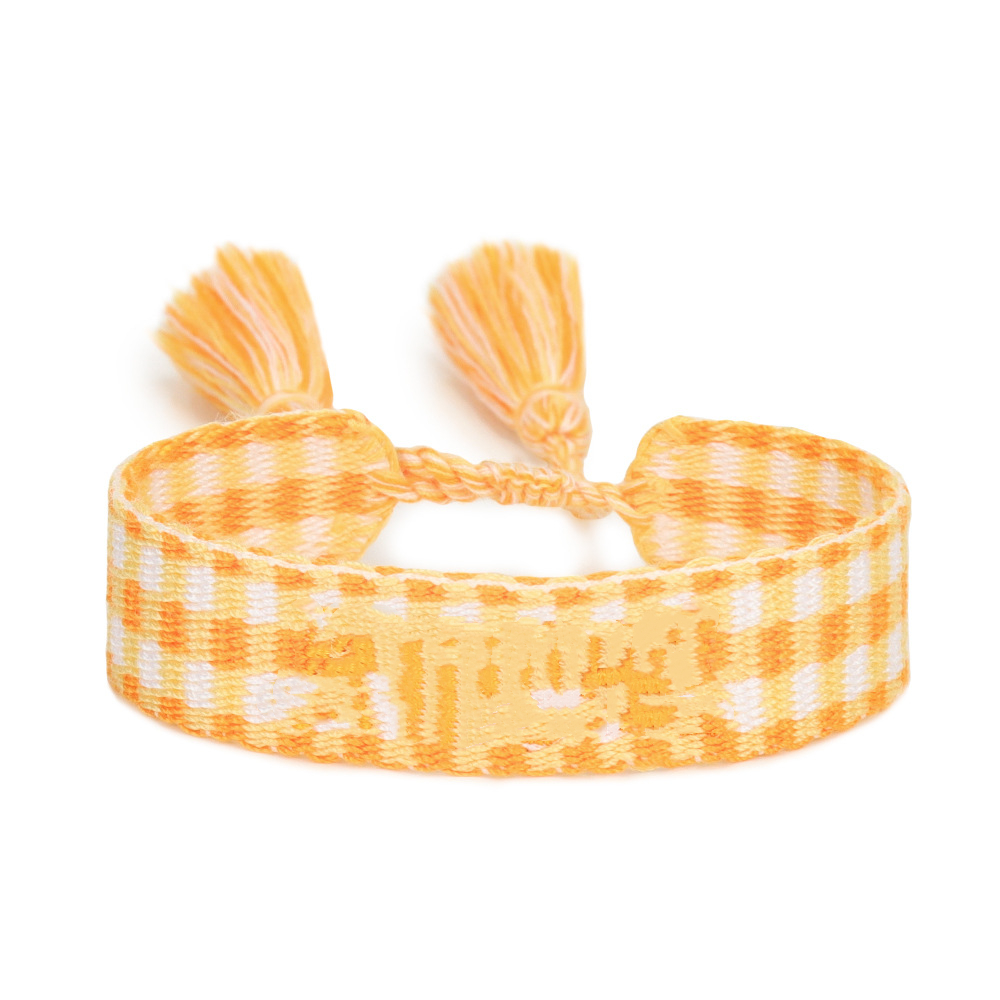 Embroidered Woven Bracelet With Tassels 4