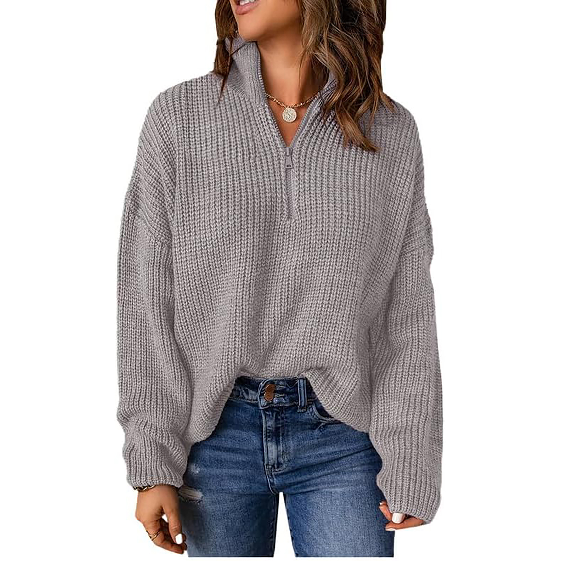 Women's 1/4 Zip Pullover Sweater 19