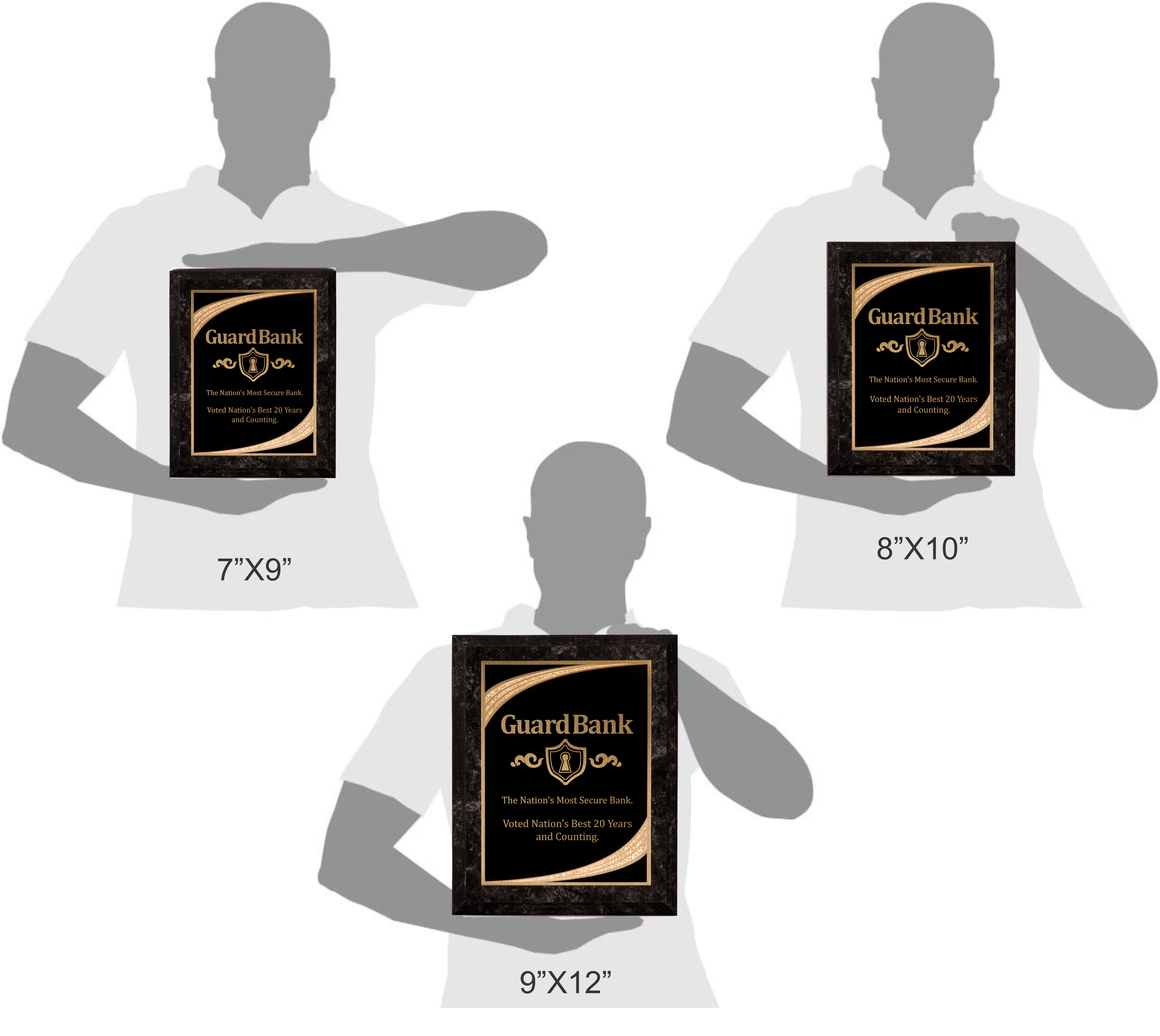 Black Marble Finish Plaque with Blk and Gold Majestic Plate 4