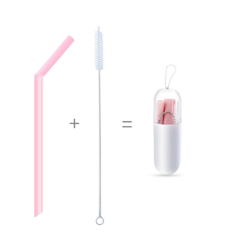 Collapsible Silicone Straw Set with Case 6