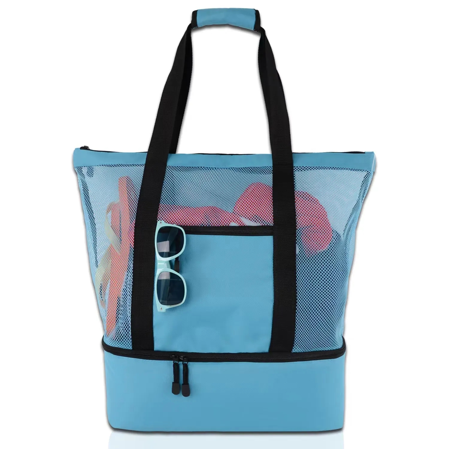 Beach Tote Bag With Insulated Cooler 2