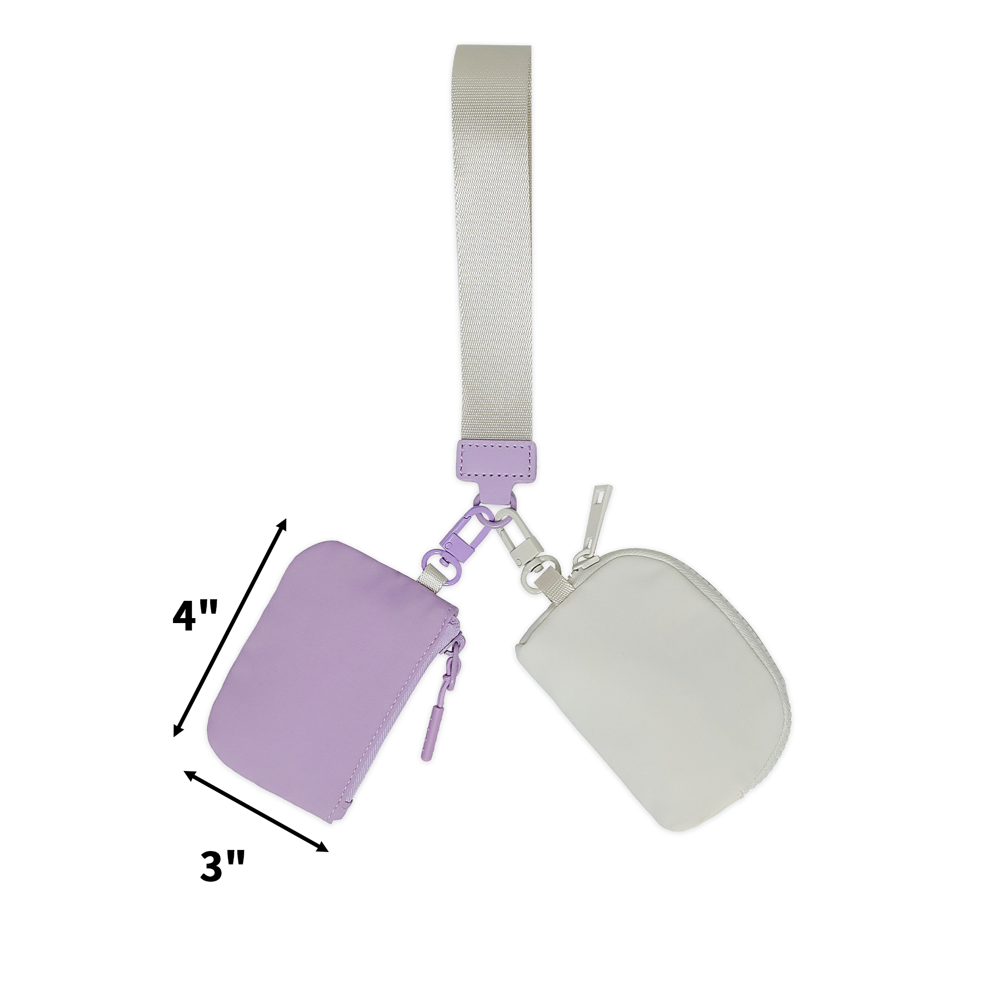 Nylon Dual Pouch Wristlet 3" x 4" With Zipper Strap 13