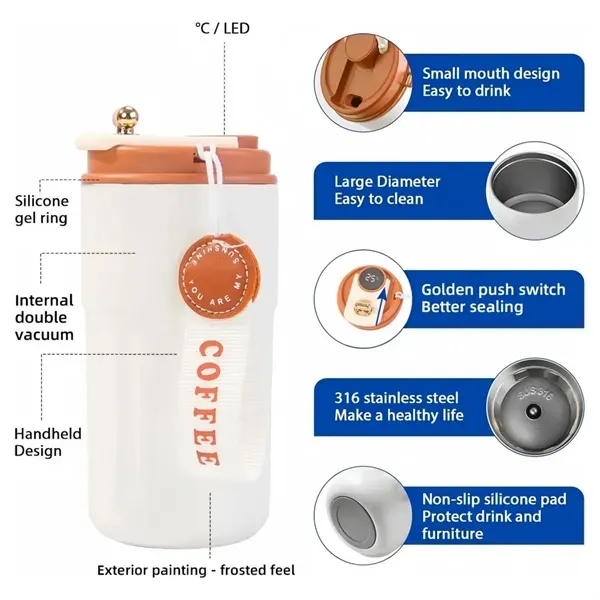 Premium Insulated Stainless Steel Coffee Mug - 15oz Capacity 2