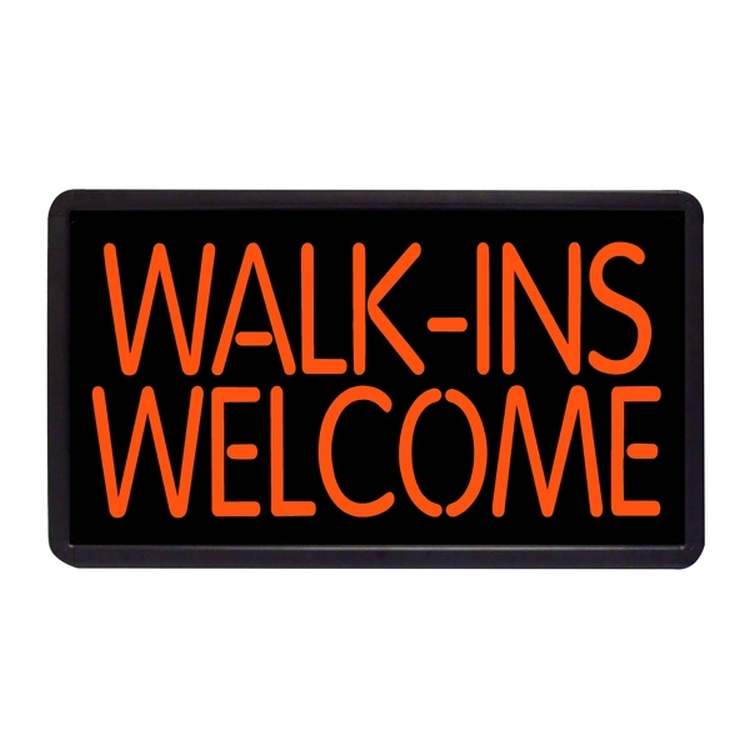 Walk-Ins Welcome 13" x 24" Simulated Neon Sign