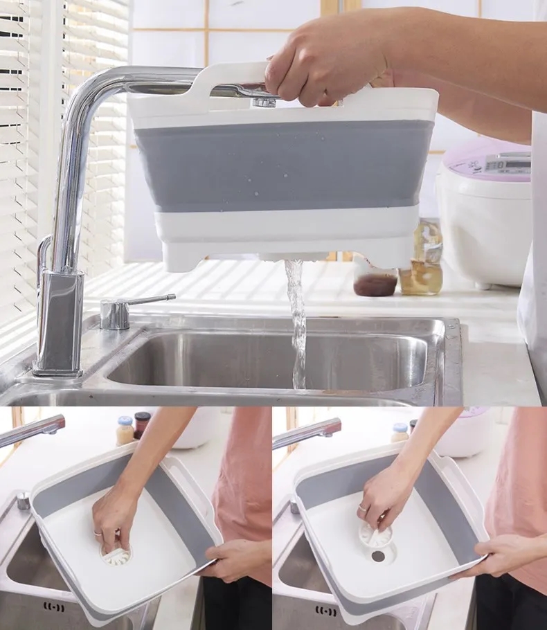 Collapsible Dish Basin with Drain Plug 9