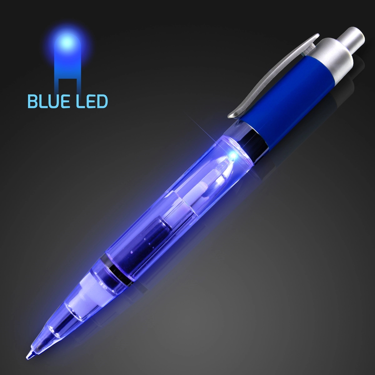 Plastic LED Pen with Blue Barrel 3