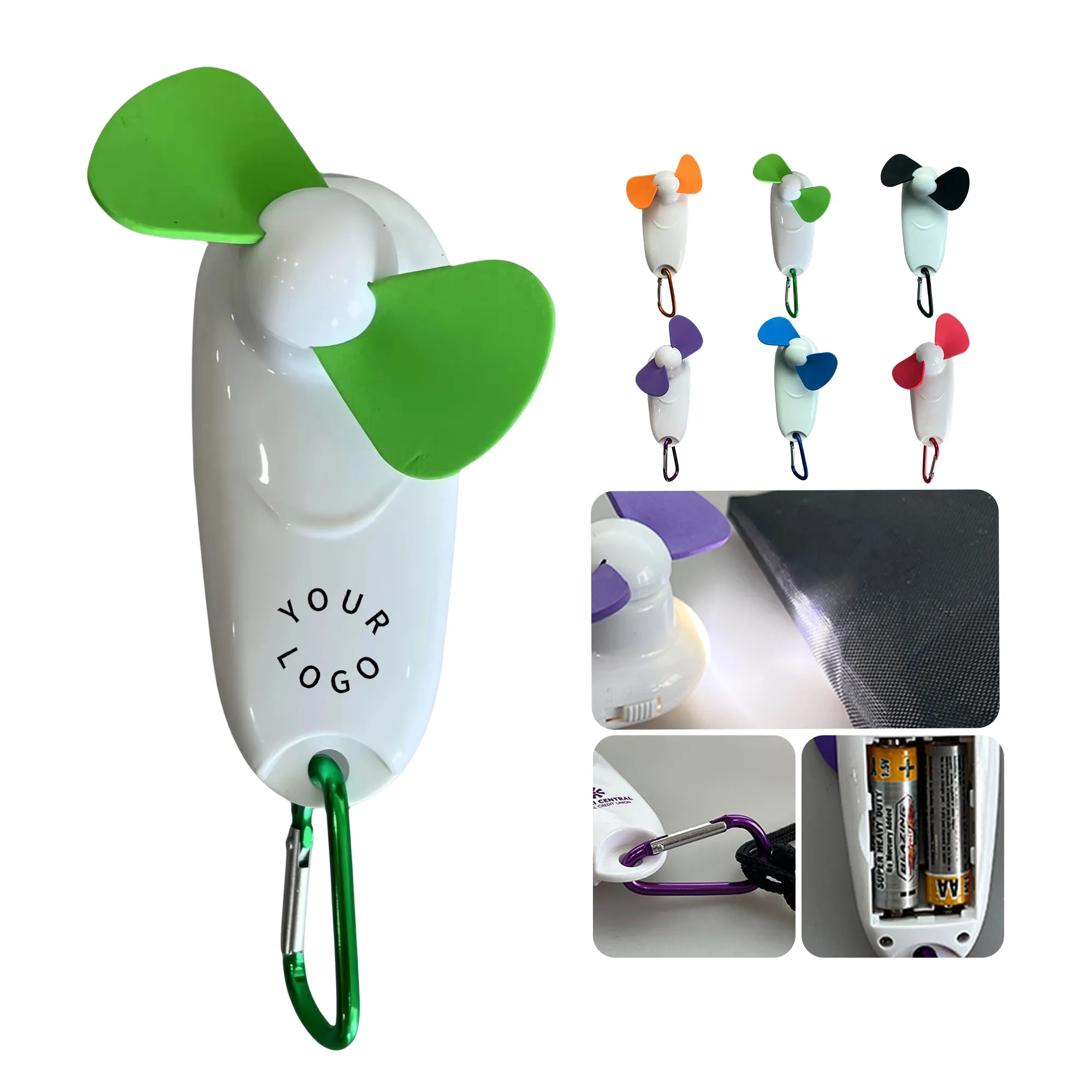 Mini Portable Fan with Flashlight and Hook 9