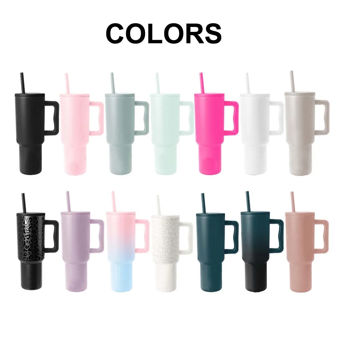 40 oz Tumbler with Handle and Straw 5