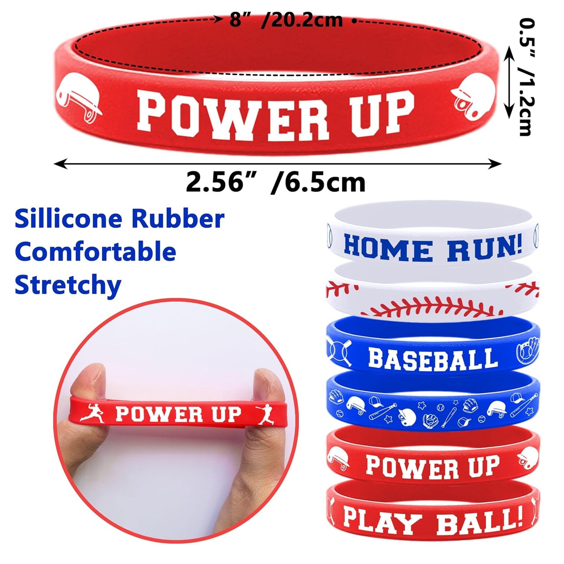 Baseball Silicone Wristband Bracelet 3