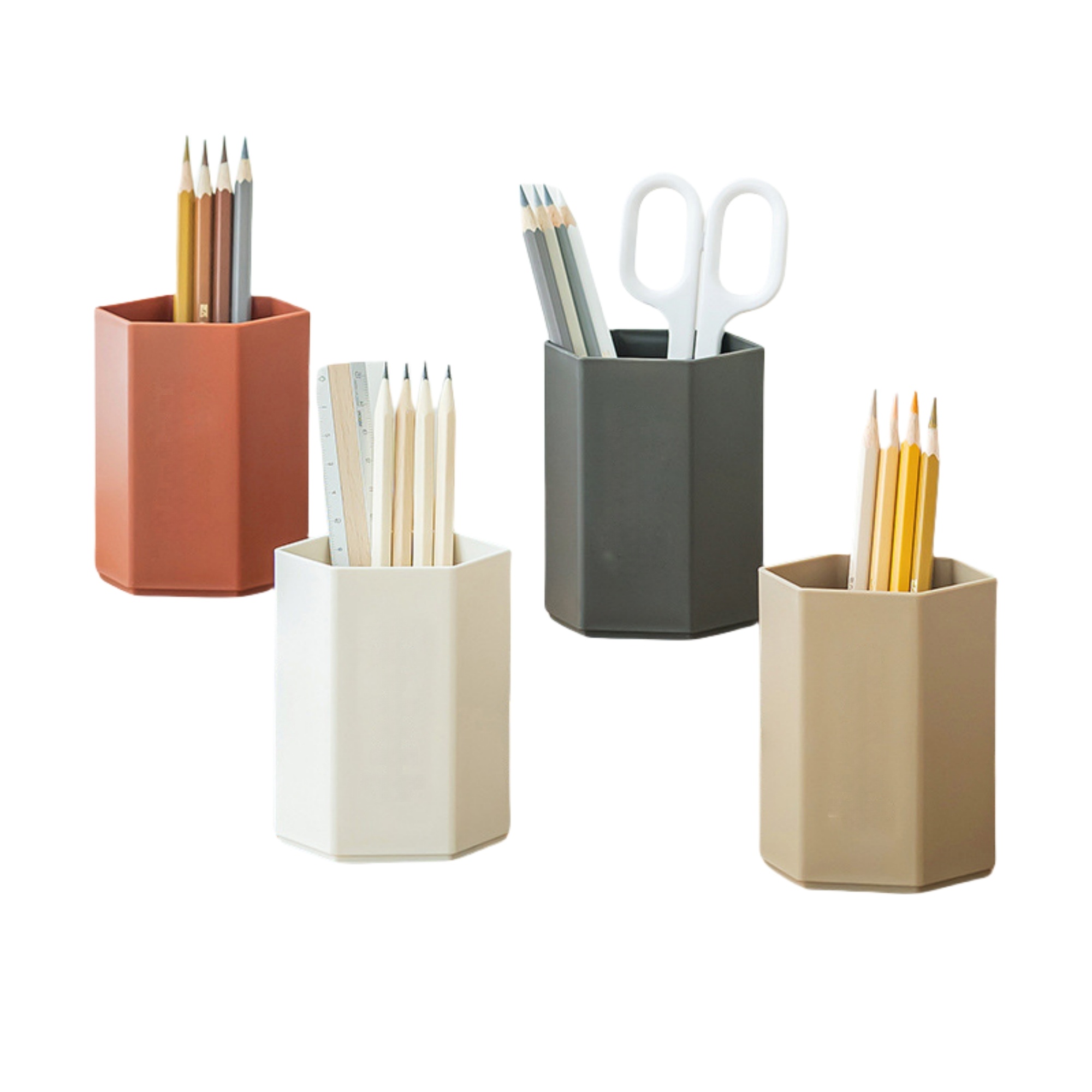Simple Plastic Desktop Pen Holder 1