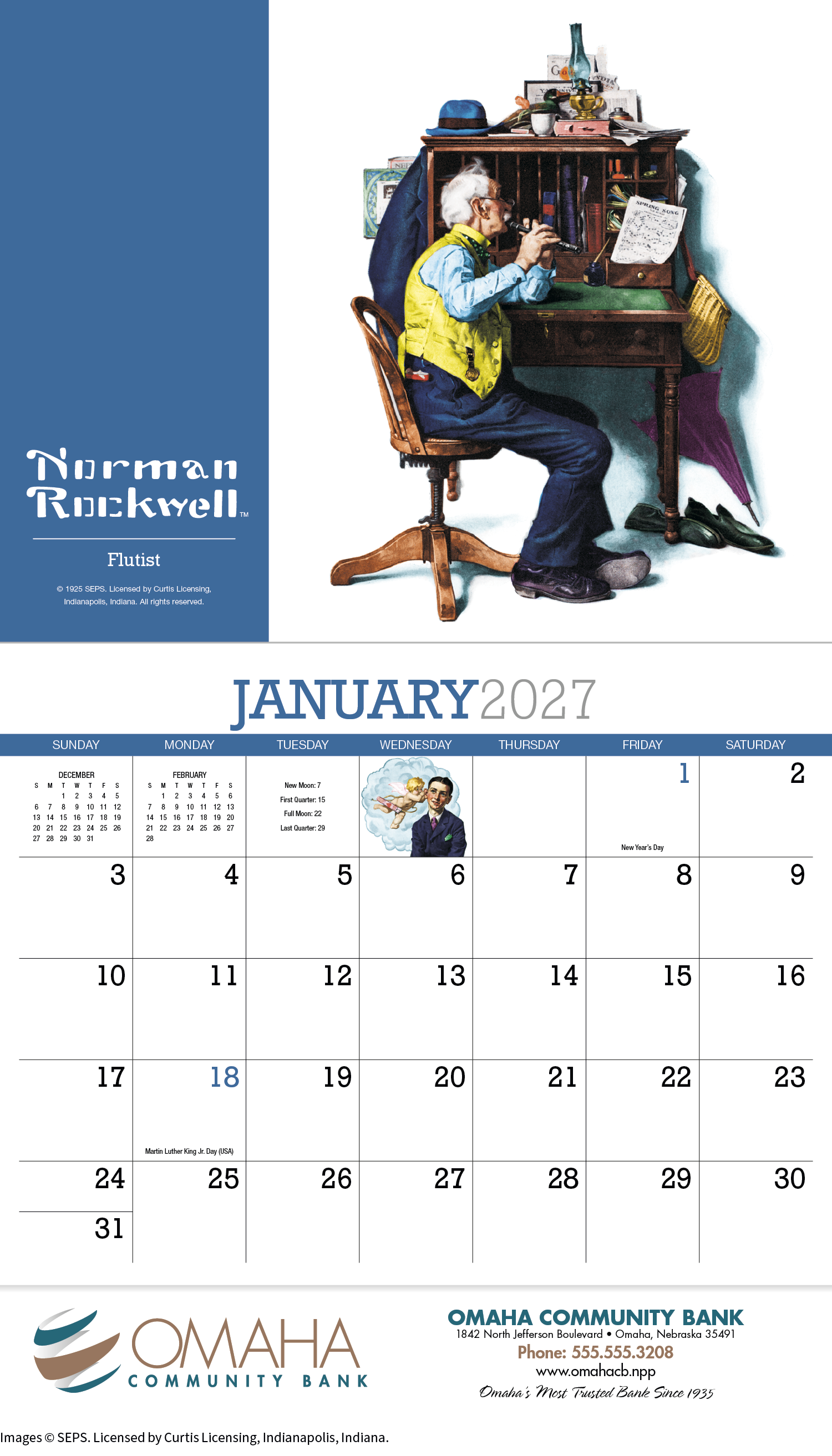 HotLine® Products Norman Rockwell Appointment Calendar - Stapled 68