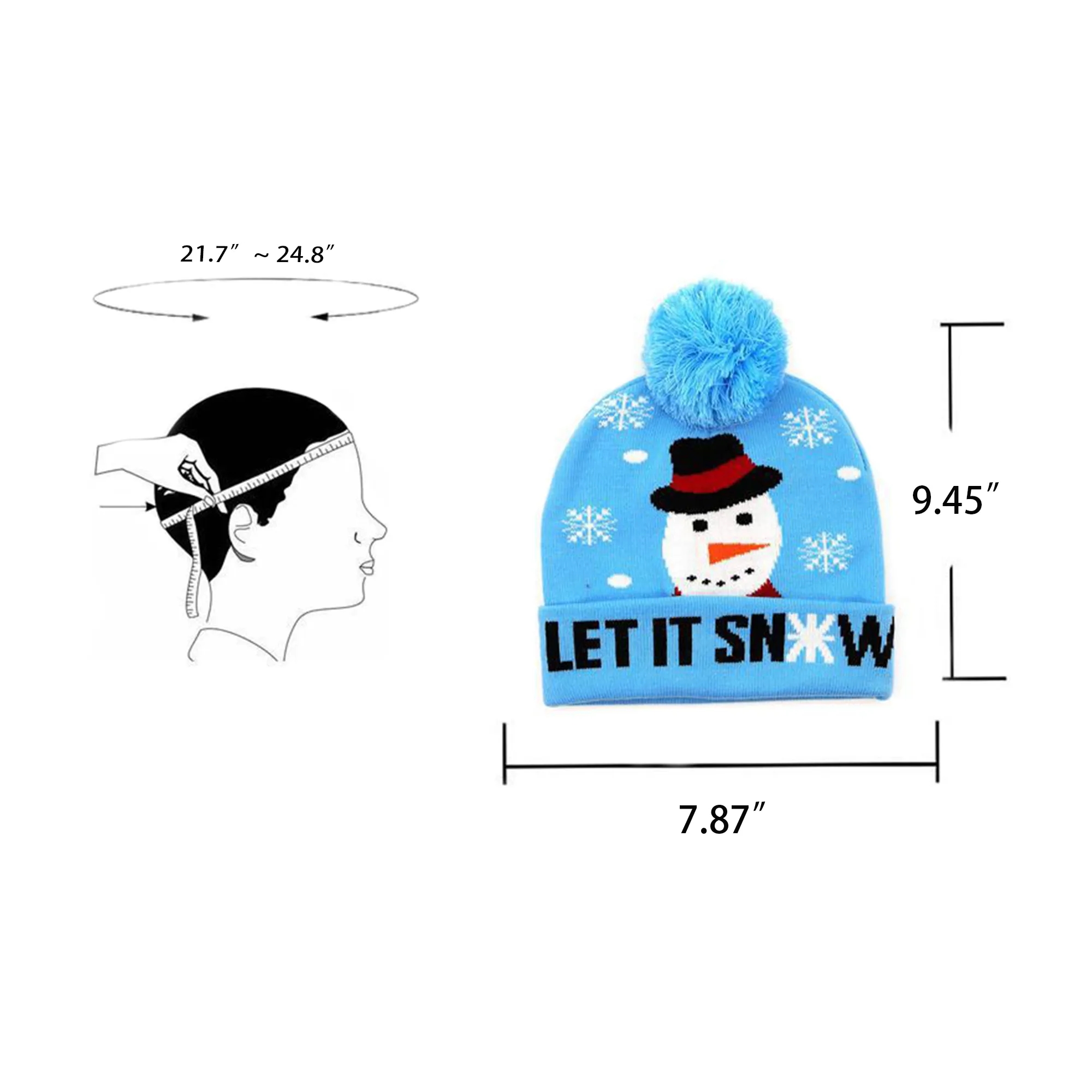 Christmas Winter Warm Hat With Led Light 2