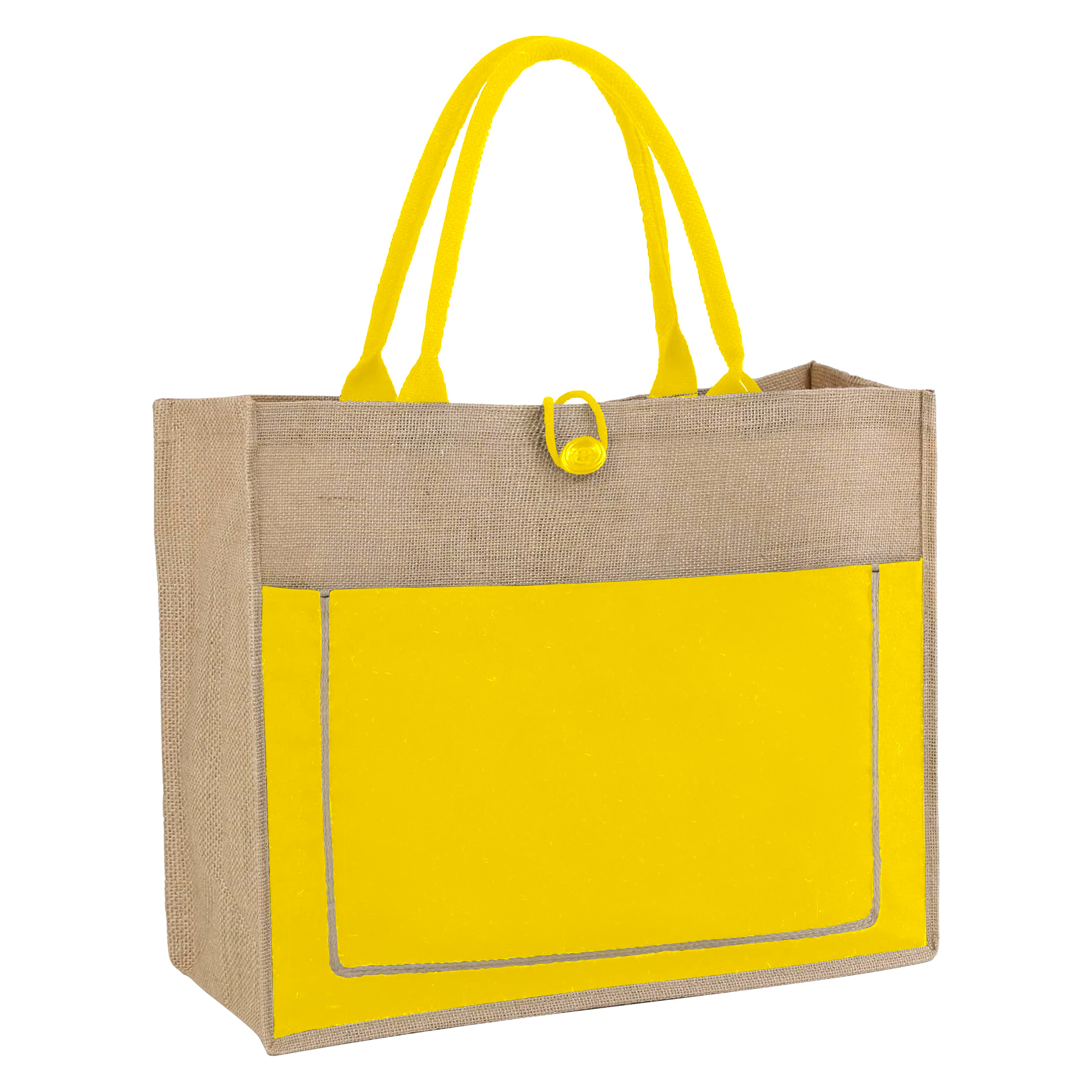 Jute Shopping Pocket Tote Bag With Gusset (11.8'' x 13.8'' x 5.5'') 10