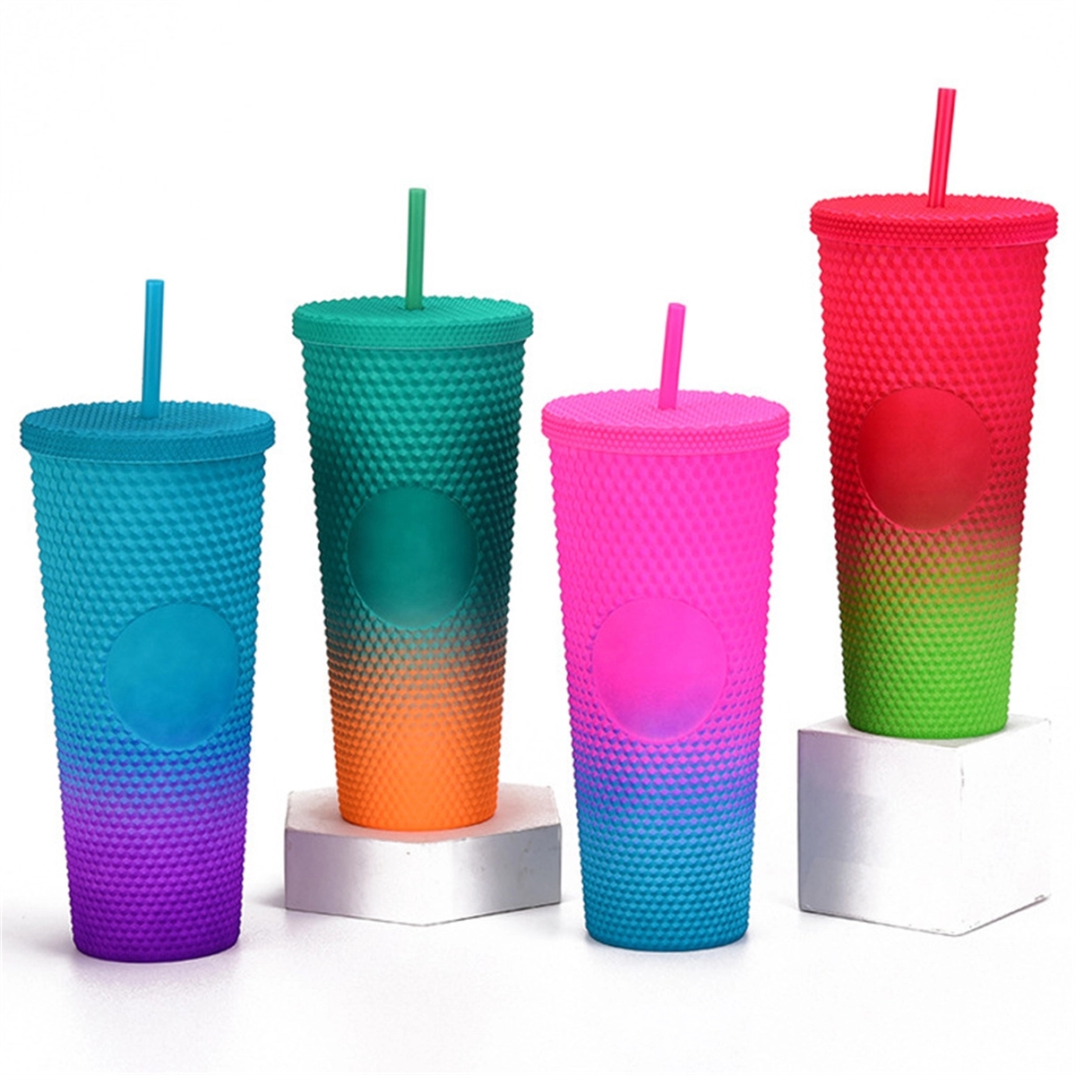 Double Walled Cups 24Oz Fully Studded Tumbler With Lid 2