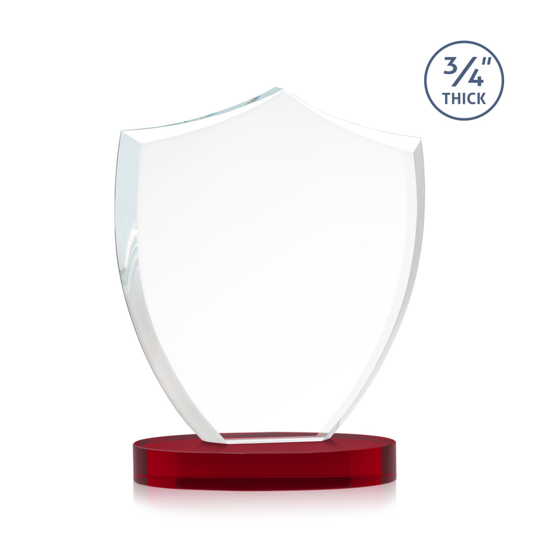 Scudo Shield VividPrint™ Award on Alberton Base - Red 3