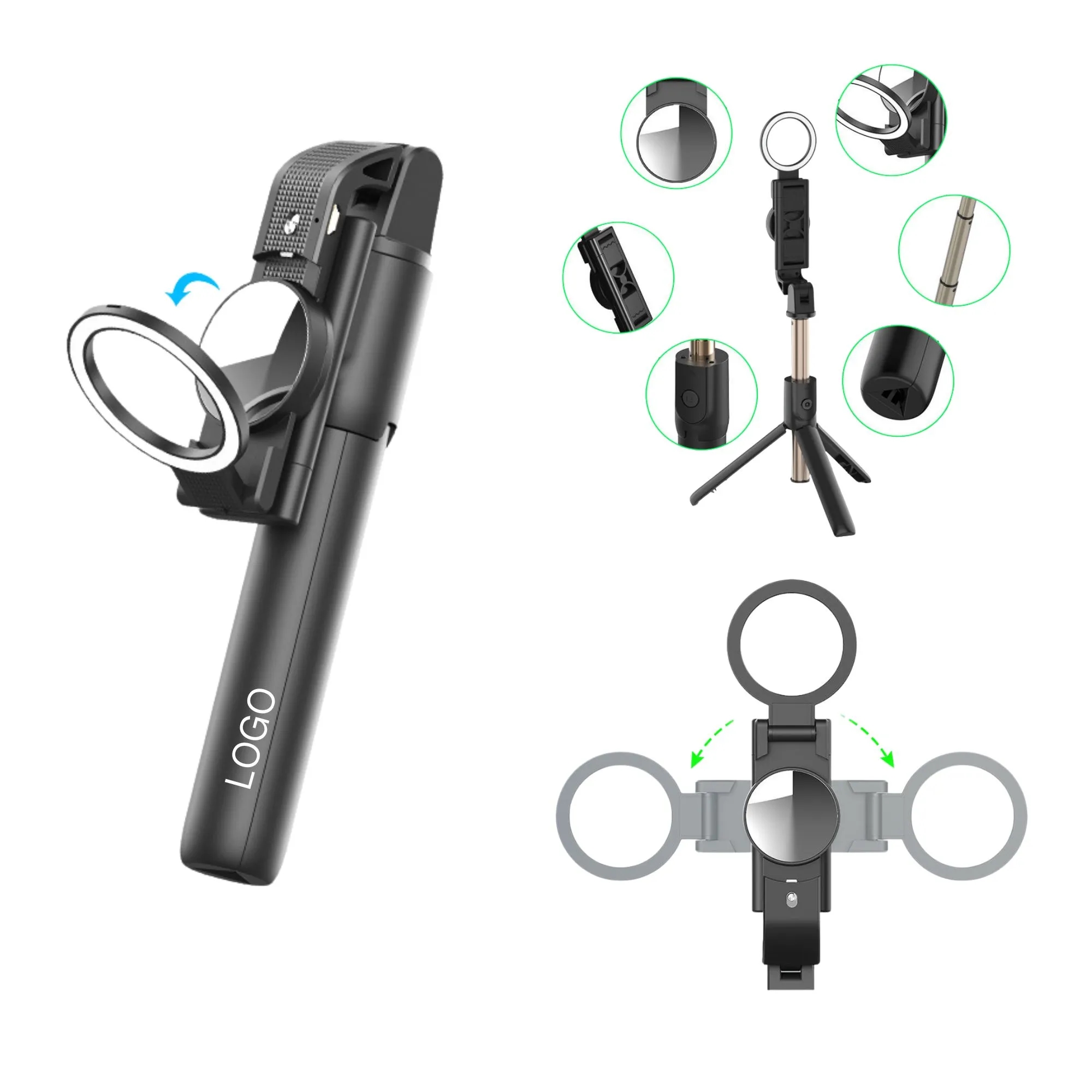 Bluetooth Selfie Stick Portable Integrated Tripod 1