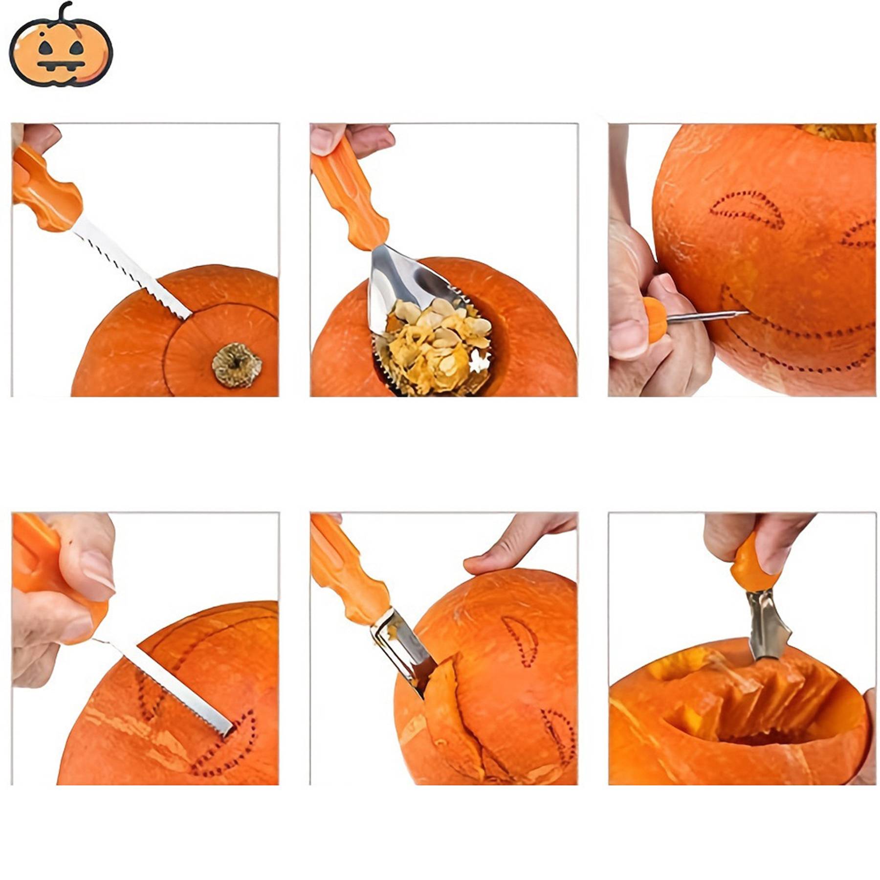 Halloween Pumpkin Carving Knife Tool Set 4