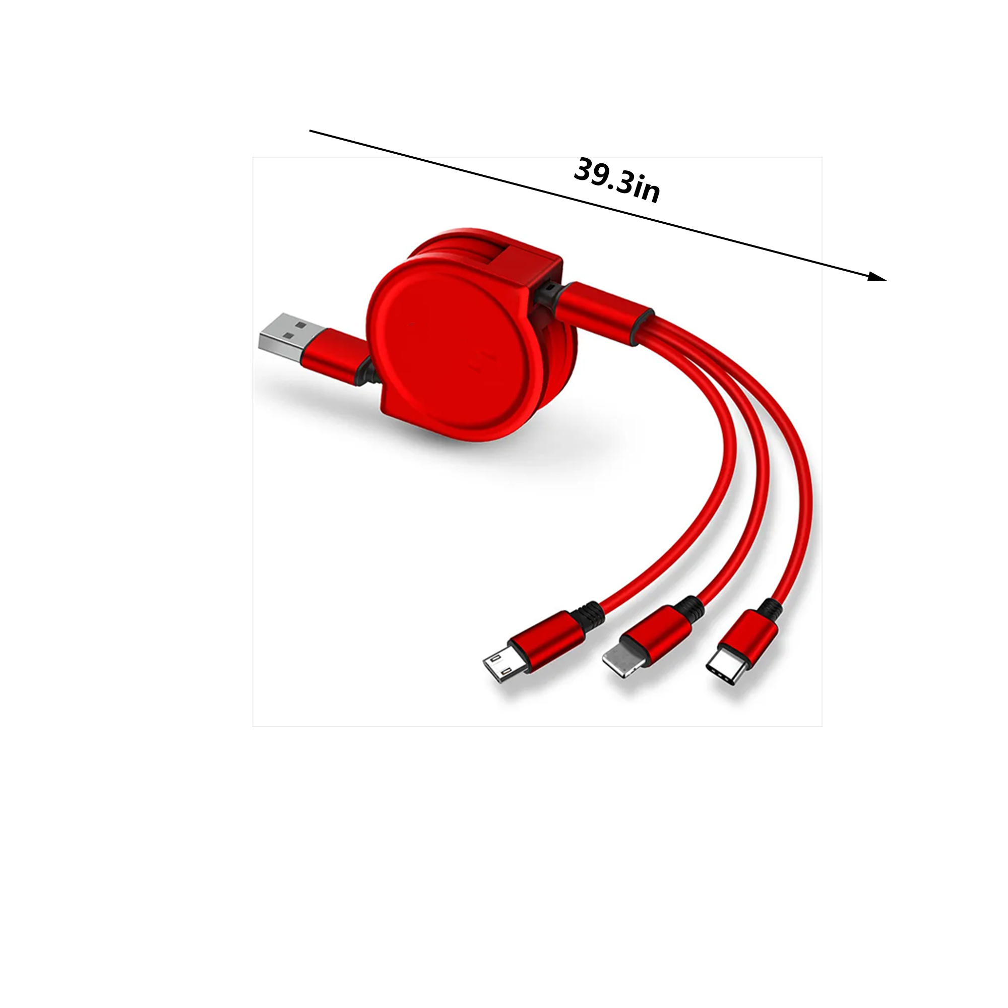 3 in 1 Retractable USB Fast Charging Cable Adapter 3