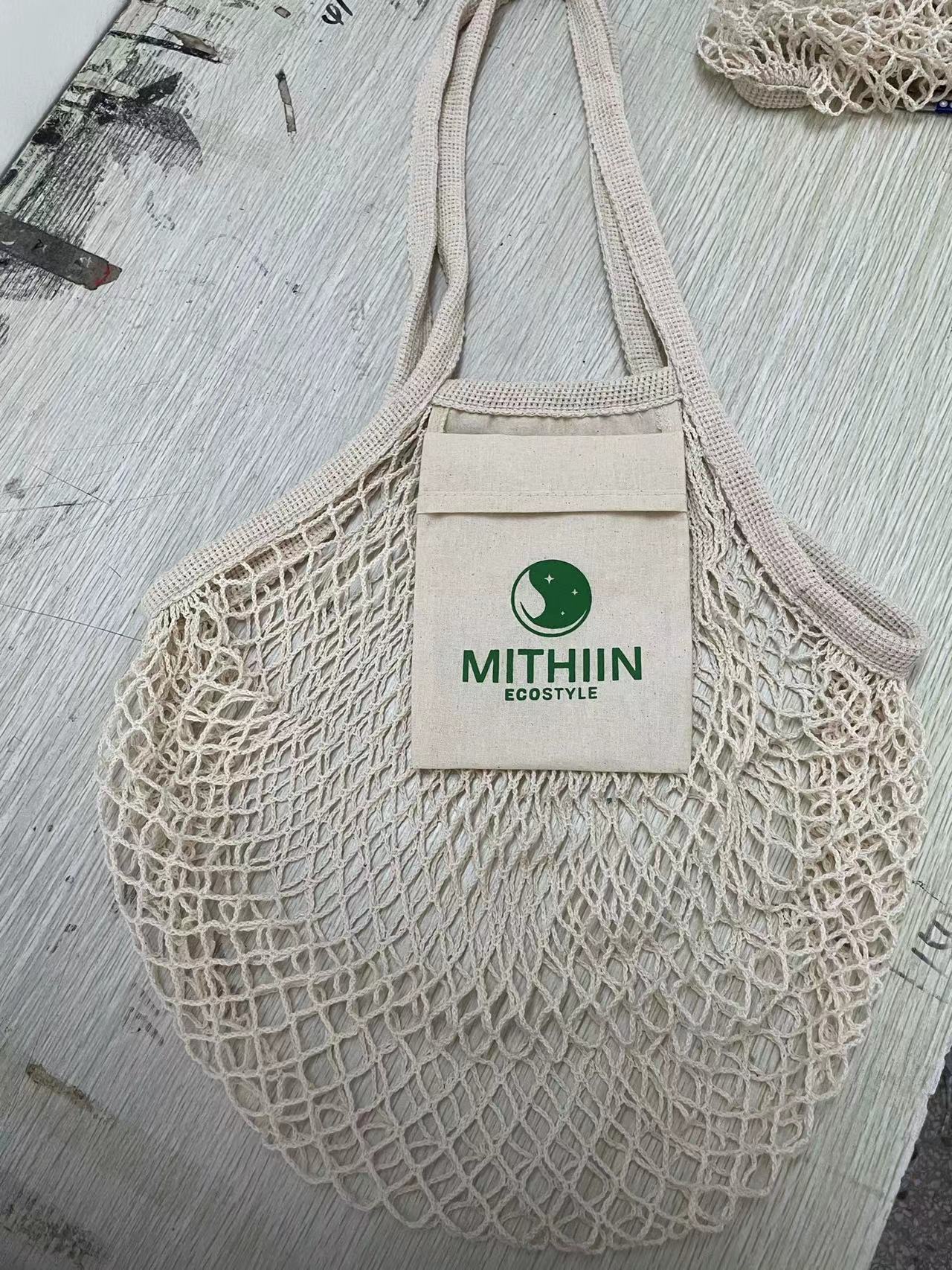 Shopping eco-friendly handbag with mesh pocket 3