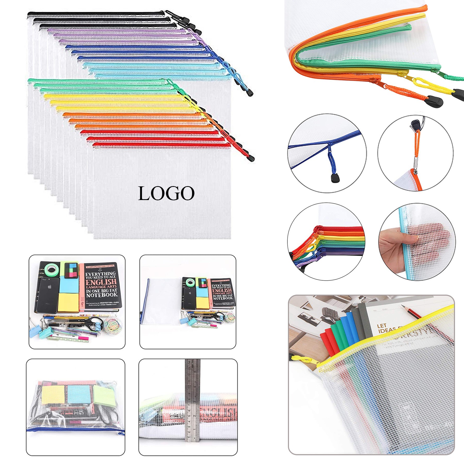 Mesh Zipper Pouch Document Bag 1