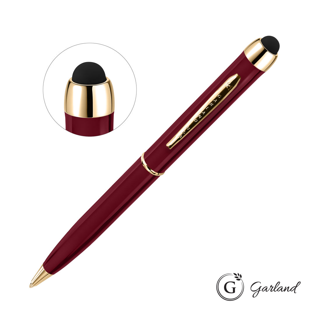 Garland® Stylus High Gloss Ballpoint Twist Pen - Gold Accent 8