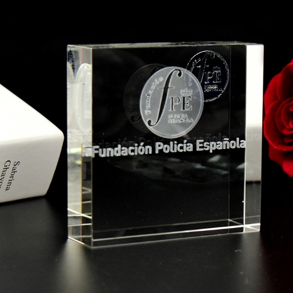Optical Crystal Square Paperweight 6