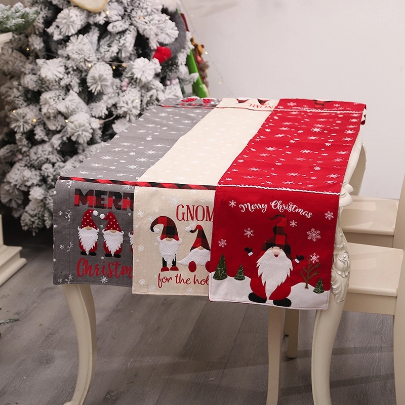 Christmas Embroidered Faceless Elderly Table Runner 4