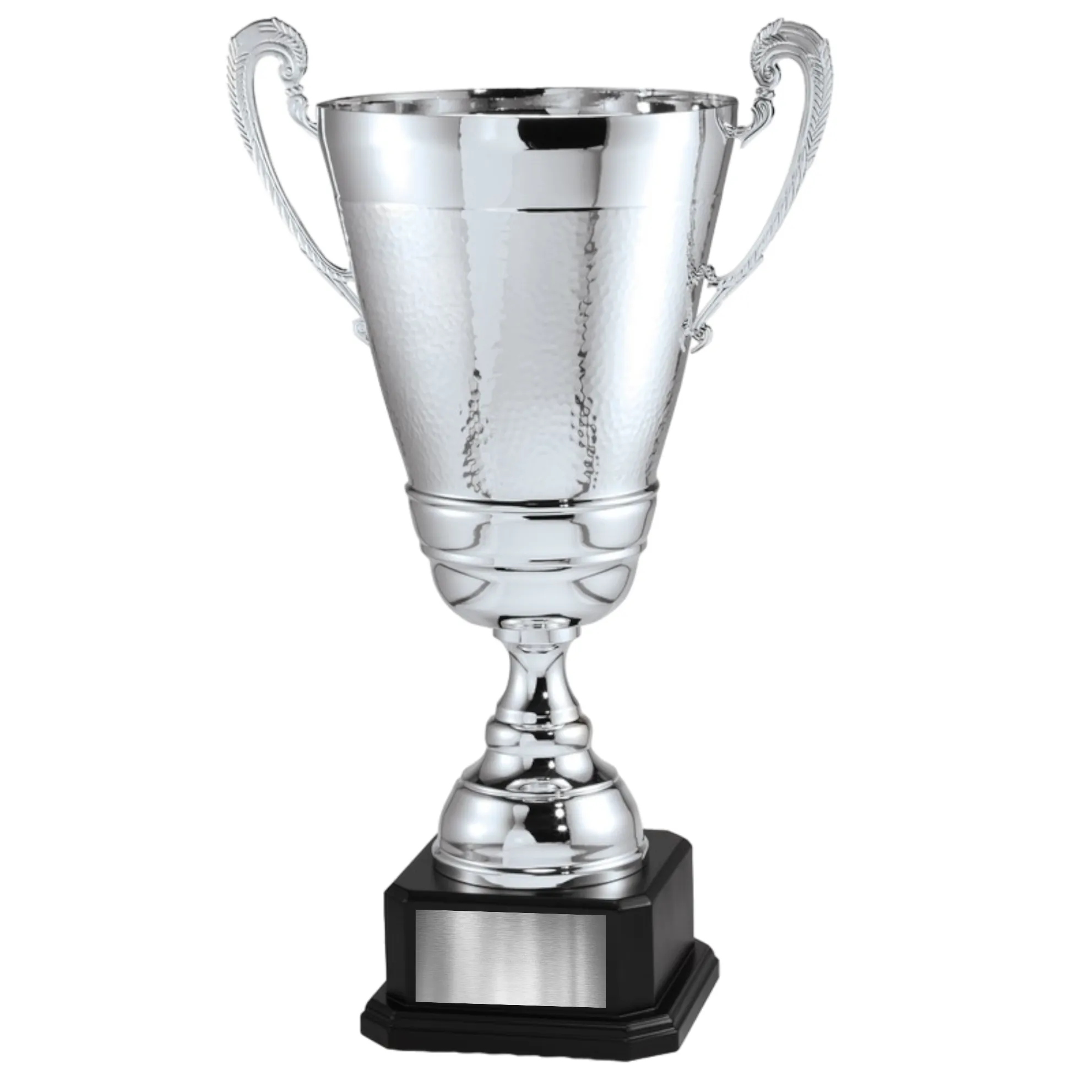 Gold or Silver Assembled Metal Cup Trophy On Wood Base 5