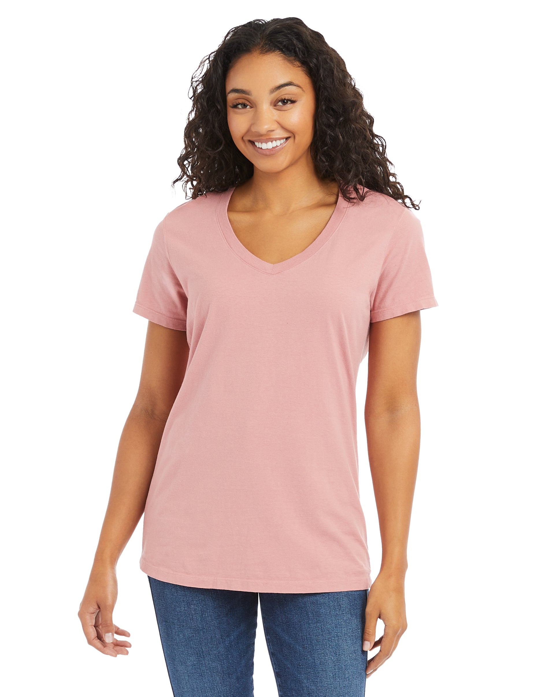ComfortWash Ladies Short Sleeve V-Neck Tee 2