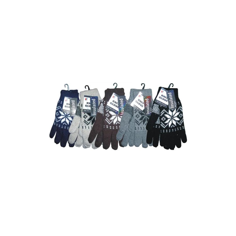 Men's Knitted Gloves Snowflake Design 3