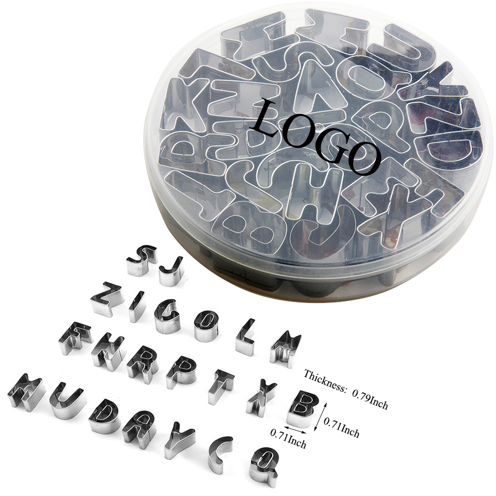37PCS Stainless Steel English Letters and Numbers Cookie Cutter Set 2