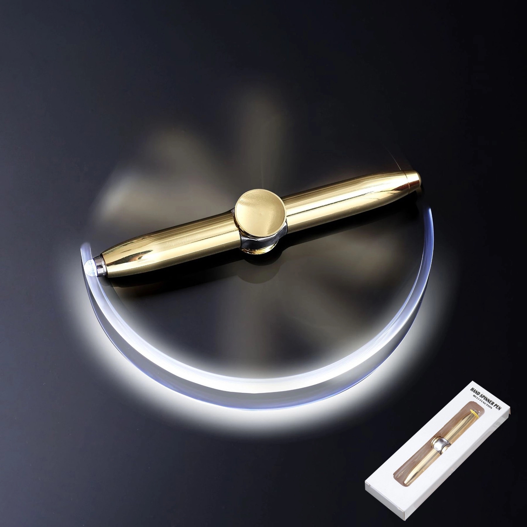 Spinner LED Light Metal Pen 2