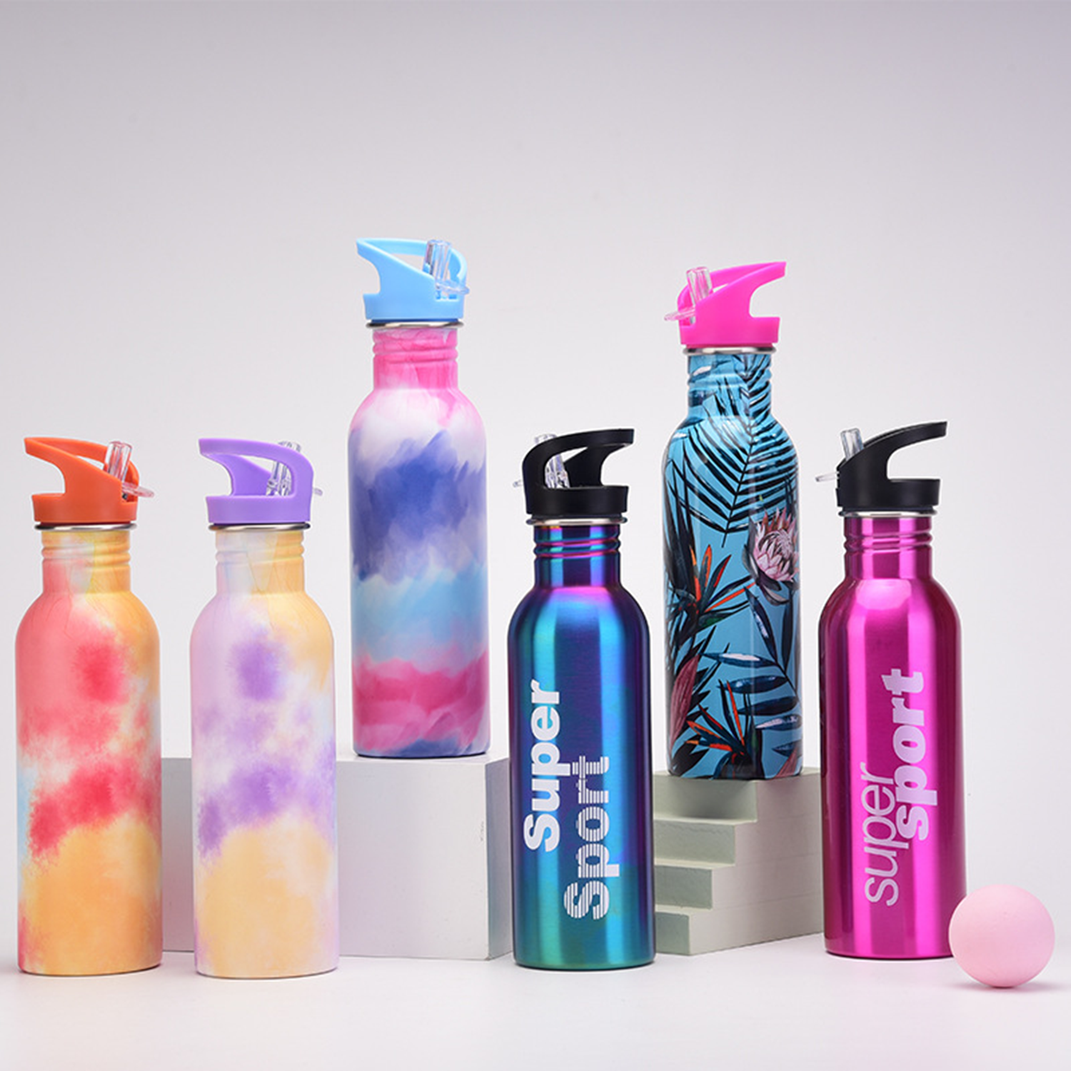 25 oz Straw Lid Insulated Stainless Steel Water Bottle, custom water bottle with logo imprint 2