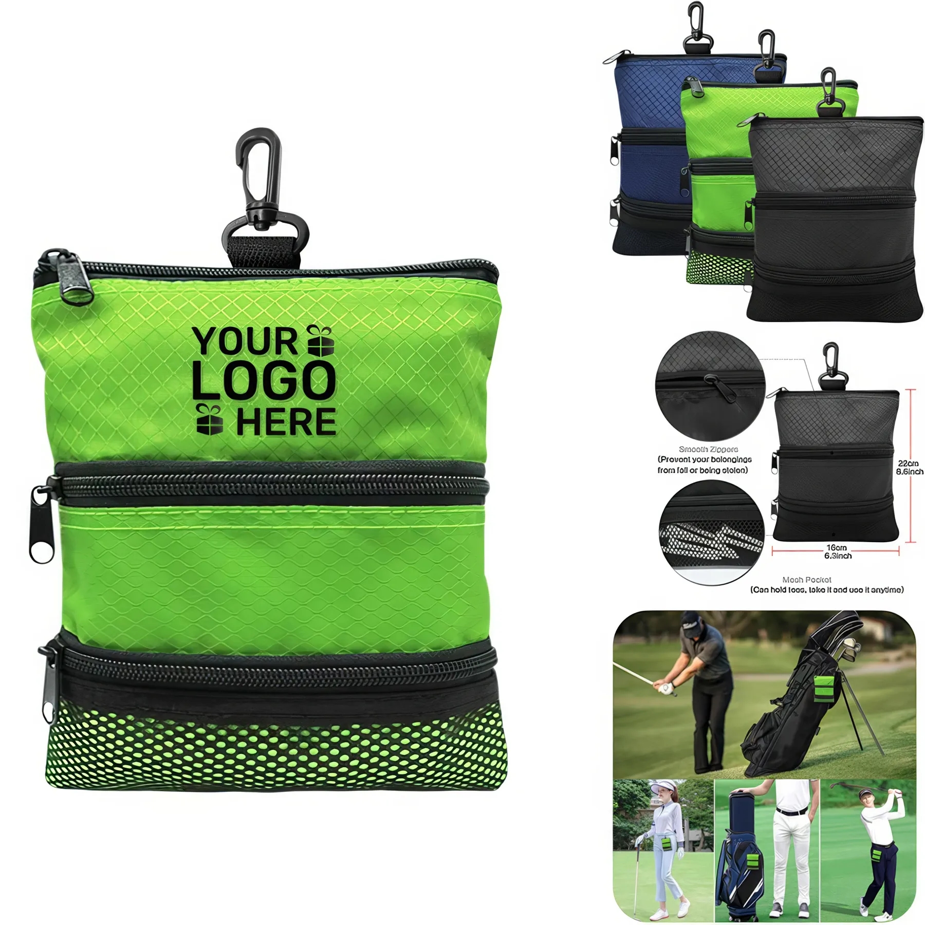 Golf Pouch Bag for Valuables Tee 1