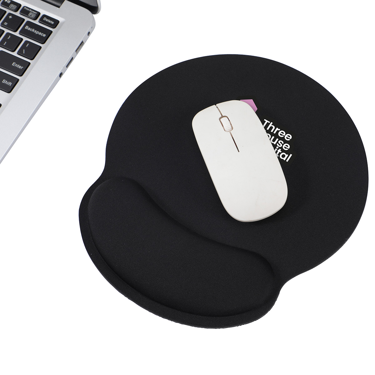 Crest Non-Slip Mouse Pad with Foam Wrist Rest 19