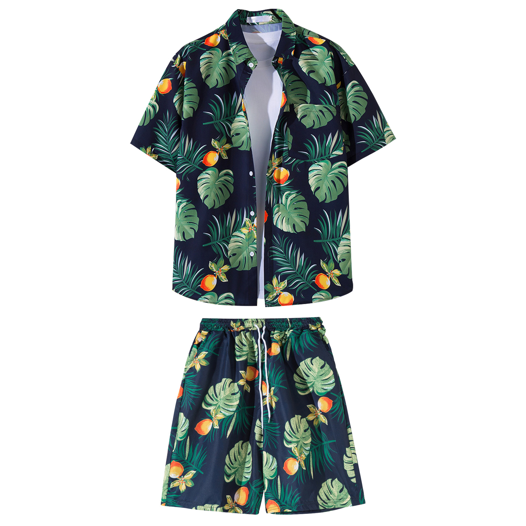 2 Pieces Hawaiian Shirts And Shorts Sets 1