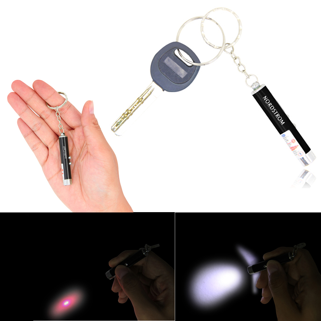 Laser Pointer Keychain With LED Flashlight 12