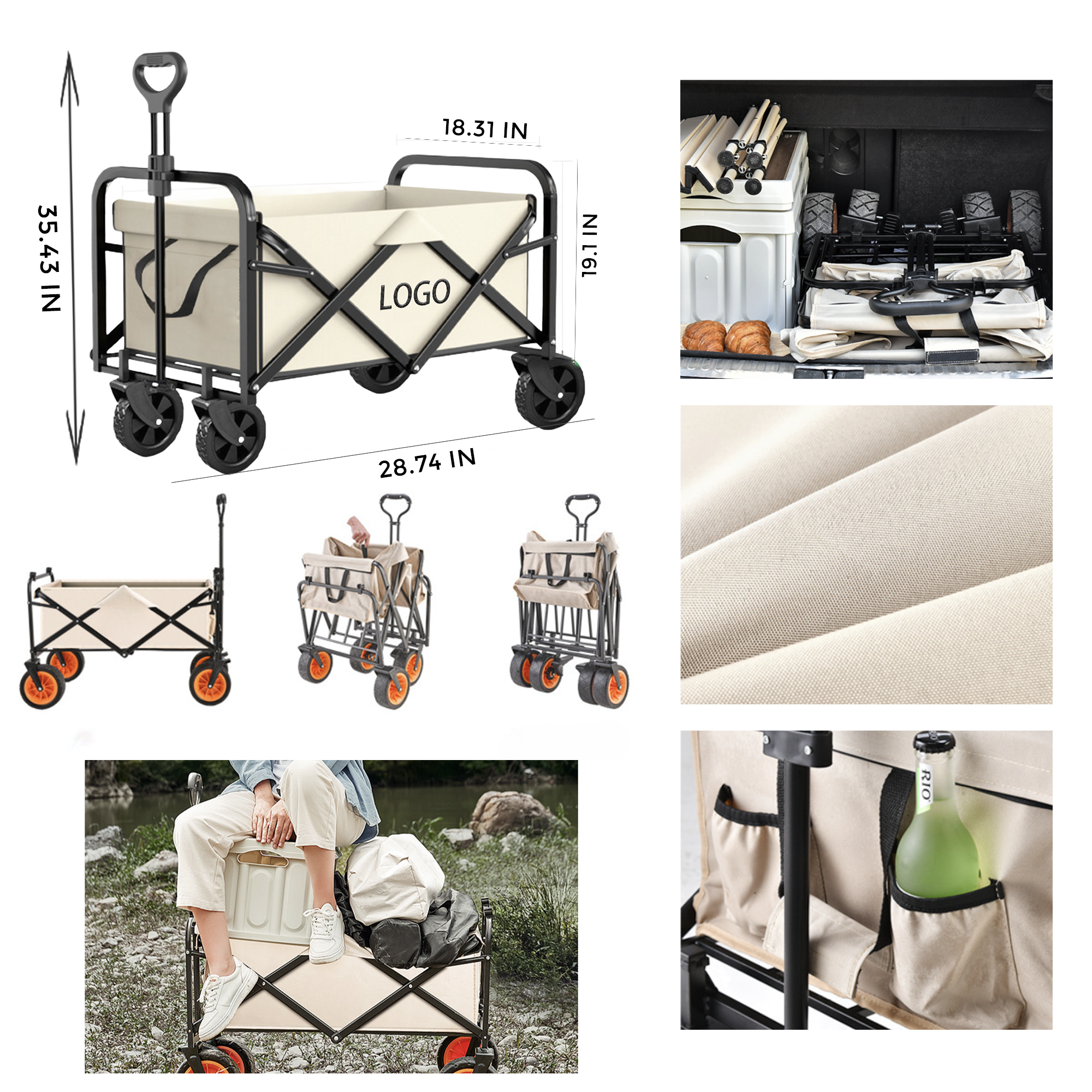 MOQ 10 PCS Versatile Camping Trolley 3