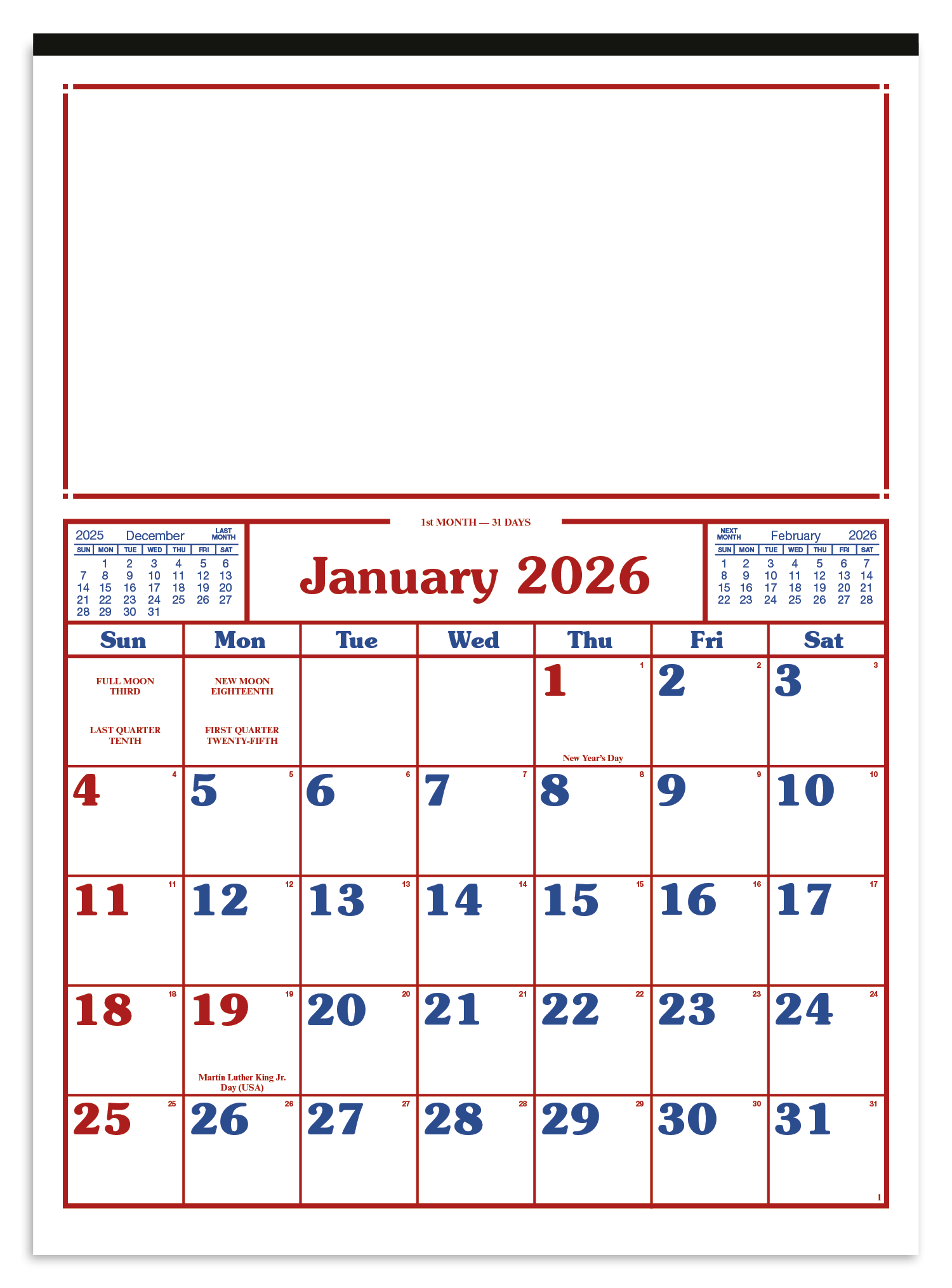 Skinner & Kennedy® Commercial 12-Sheet Calendar 29