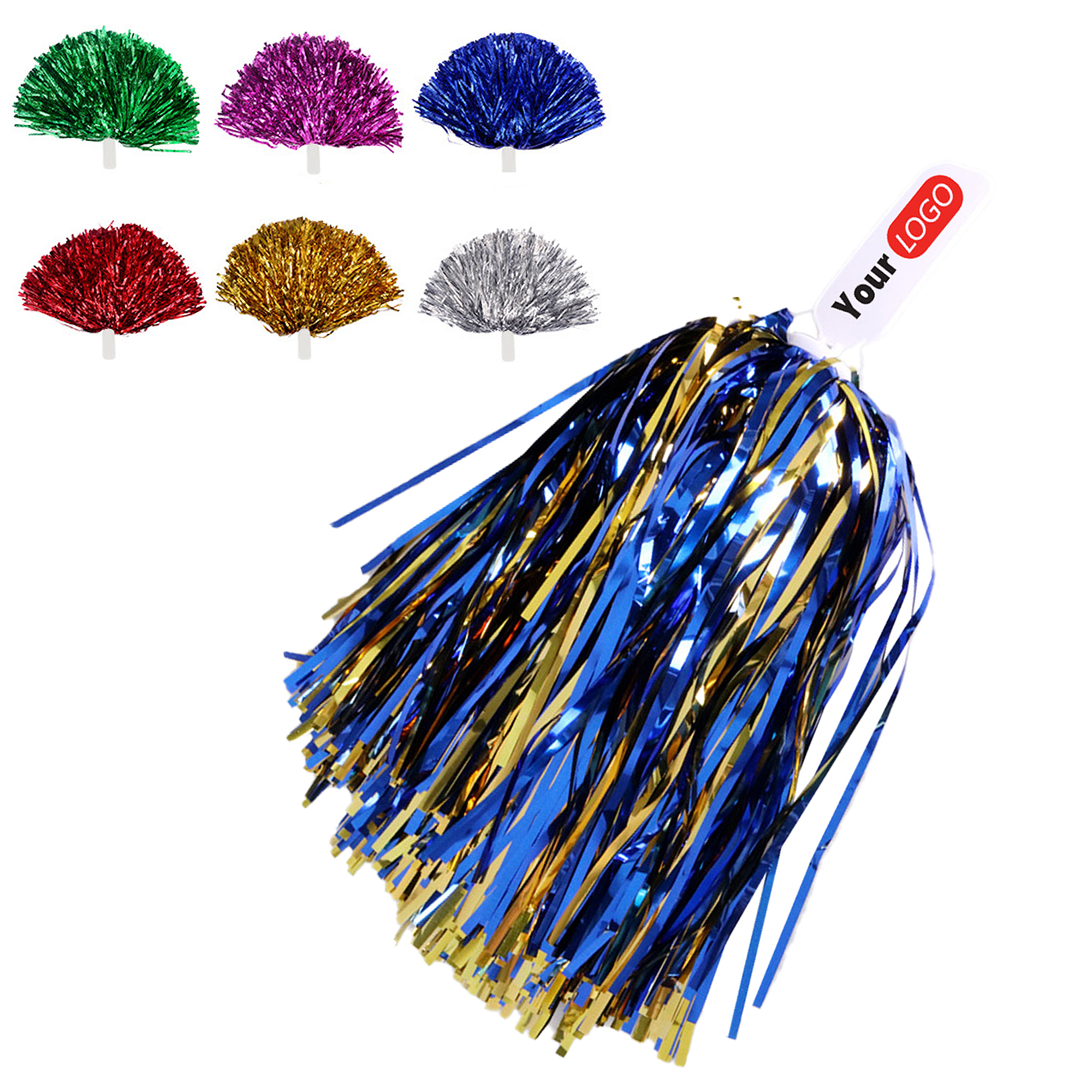 Sports Cheer Poms With Plastic Handles 2