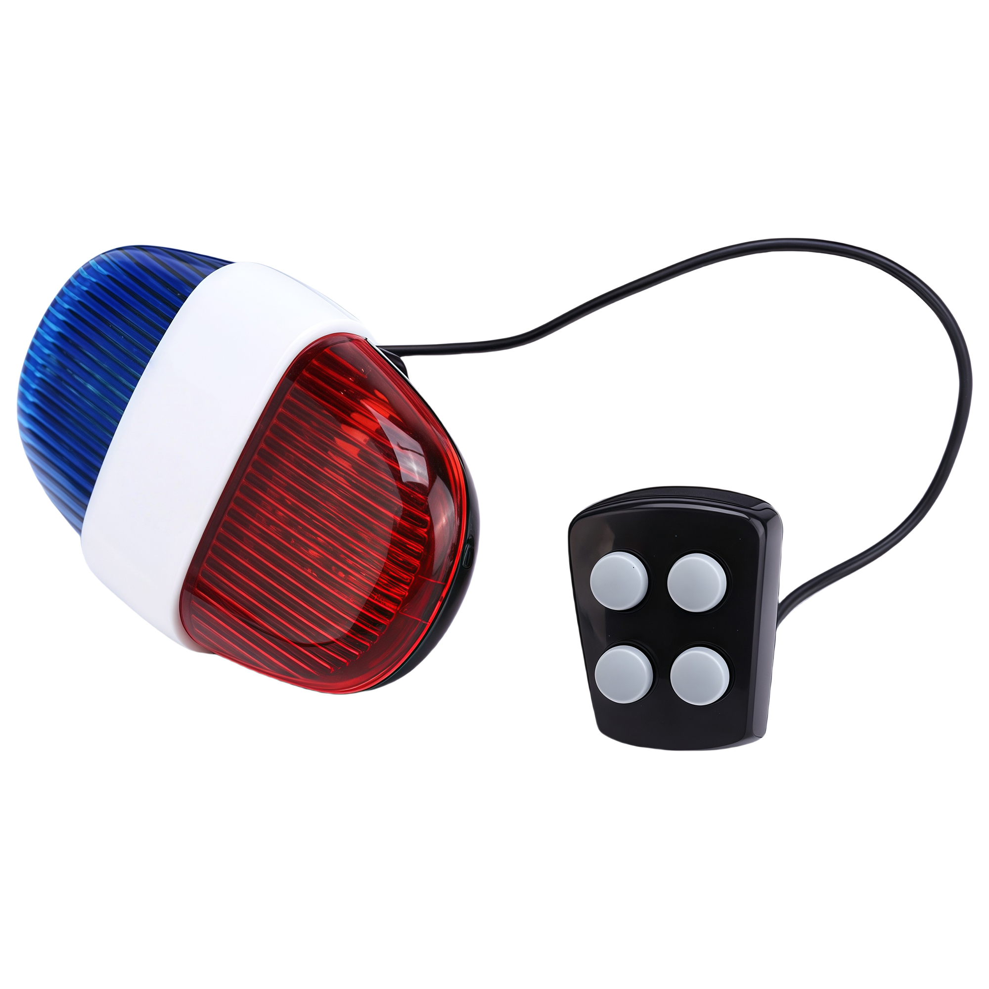 Bicycle Red Blue Warning Horn Light with Bell 3
