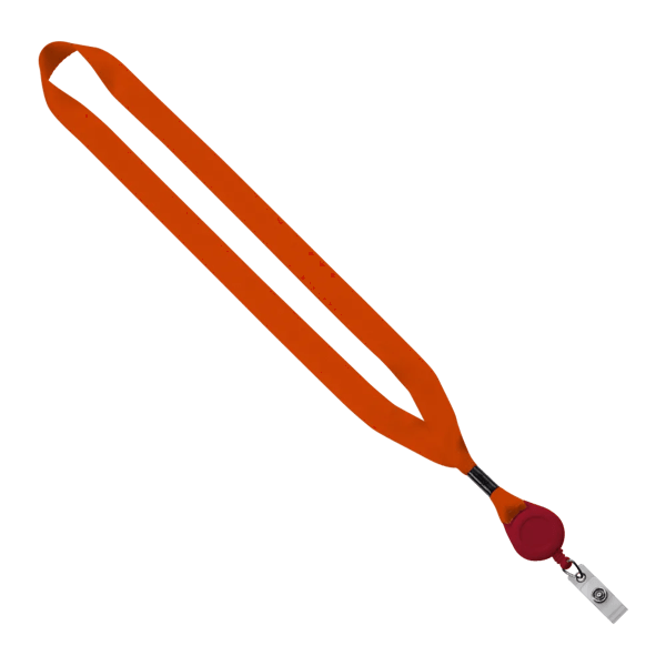 3/4" Polyester Lanyard with Metal Crimp & Retractable Badge Reel 307